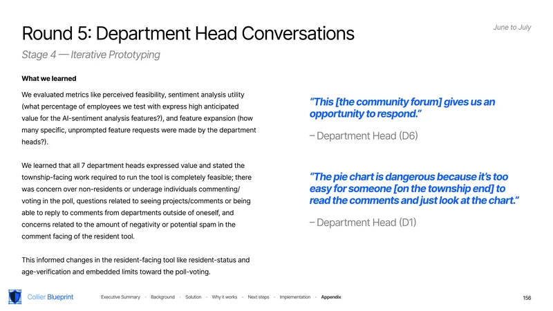 Department heads on the staff side: "The pie chart is dangerous"