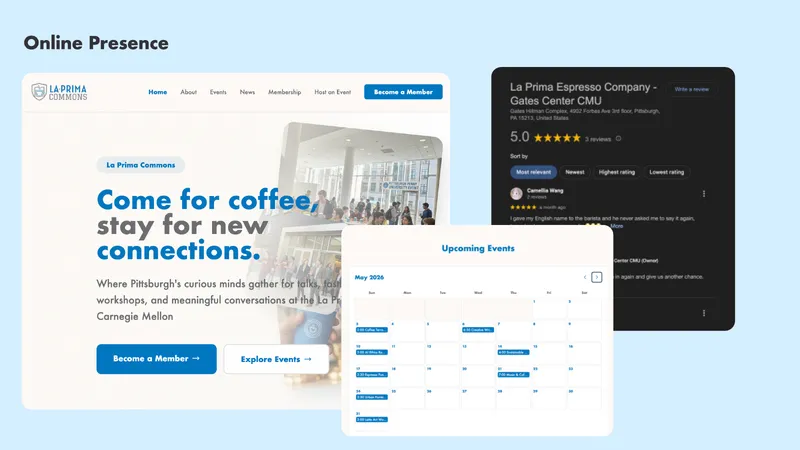 Site with membership and an event calendar